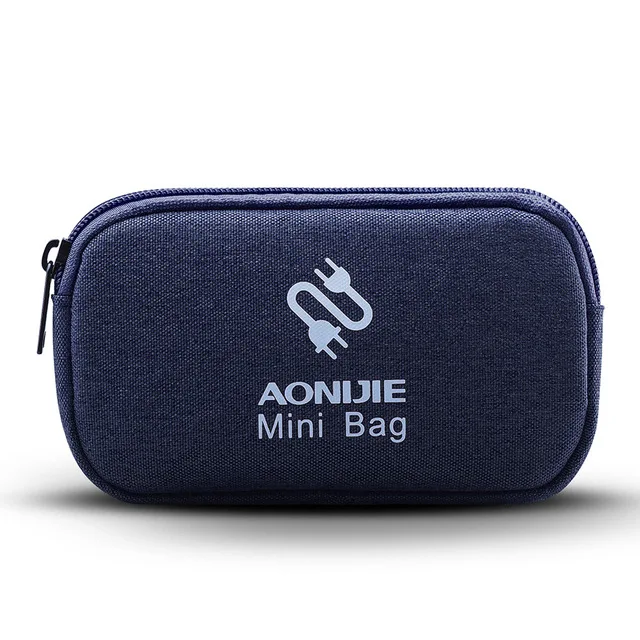 Синий цвет AONIJIE наушники USB кабель Органайзер сумка зарядное устройство ключи цифровые продукты сумка для хранения аксессуары для дорожной сумки чехол для хранения - Цвет: Синий цвет