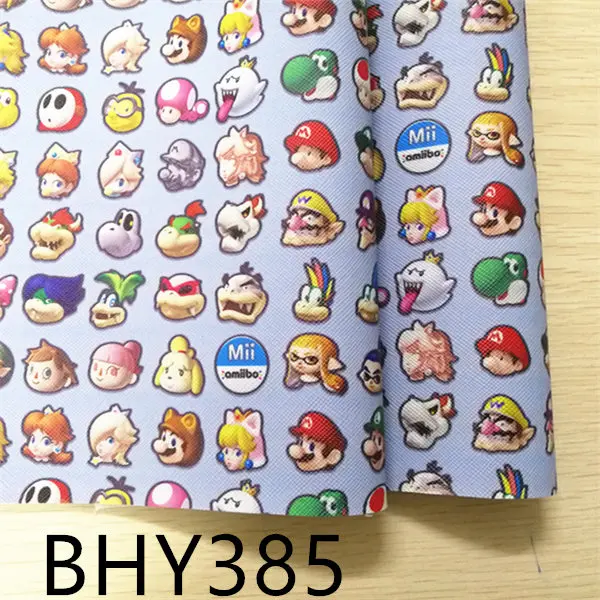 BHY385 7,6*12 дюймов мультфильм печати искусственная кожа для DIY аксессуары BHY383 - Цвет: BHY385