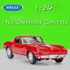 WELLY 1:24 макет машины 1963 Chevrolet Corvette литая под давлением игрушка автомобиль металлический классический игрушечный автомобиль из сплава для детей подарки коллекция