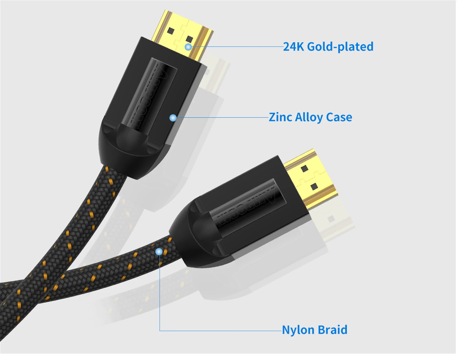 HDMI кабель HDMI 2.0a 2.0b, AMPCOM Pro Gaming 4K HDMI к HDMI 2,0 кабель Поддержка 3D Ethernet HDR 4:4:4 для HDTV PS4 PS3