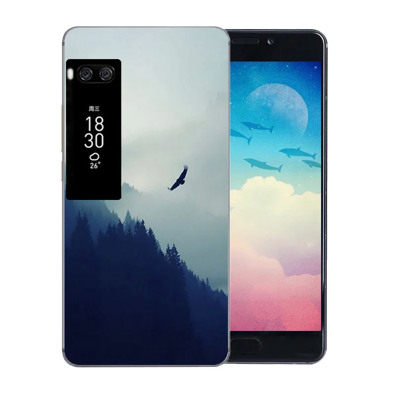 Silicone TPU Phone Cases 5.7 inch For Meizu Pro 7 Plus Landscape Pattern Back Cover Soft Ultra Thin Clear Full Protection Funda |