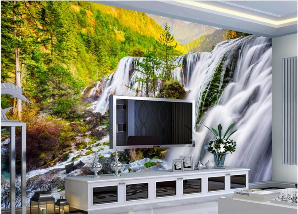3d обои на заказ фотообои лес водопад декорация Живопись настенные фрески для