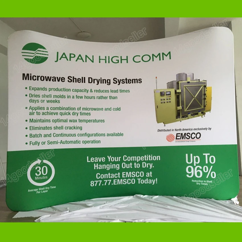 Портативная изогнутая ткань 10 футов выставочные стенды для баннеров выдвижная