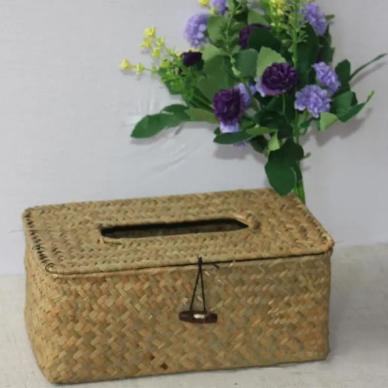 1 шт. ротанговая ручная тканая квадратная форма коробка для салфеток аксессуары