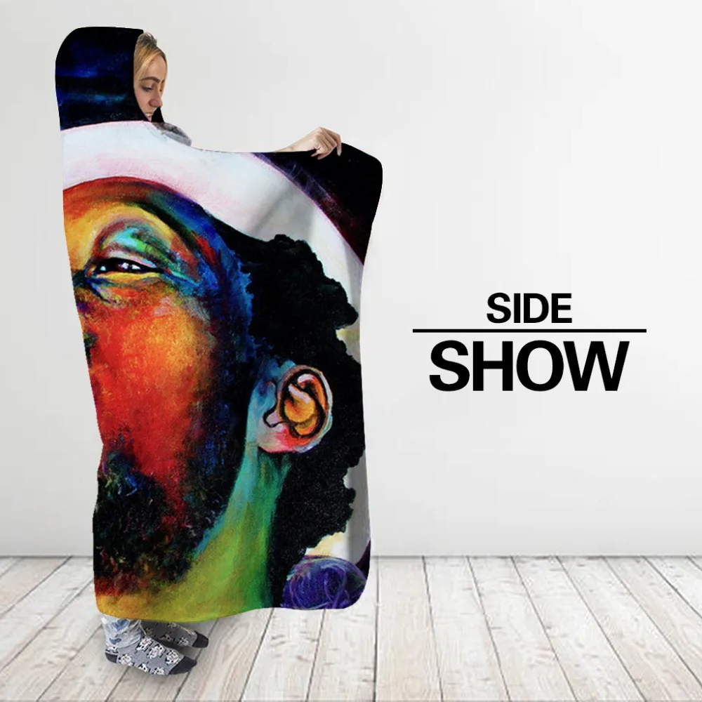 Одеяло с капюшоном для мужчин и взрослых модное мягкое плюшевое постельное белье