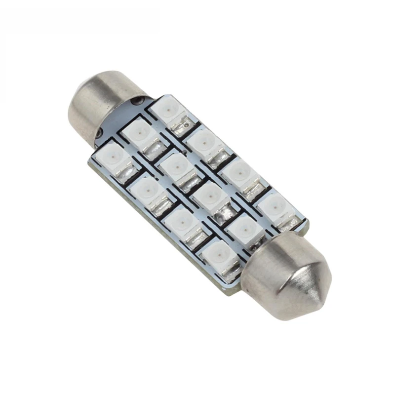 KEYECU 4 шт. 12В 41 мм гирлянда 1210 3528 12 SMD светодиодсветодиодный лампы для внутреннего