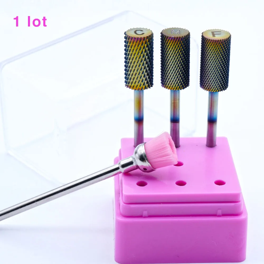 3pcs of 1set Дрель для ногтей битовый карбид фреза Электрический маникюр ногтей аксессуары фрезерный станок для педикюра ногтей - Цвет: 3pcs of 1set