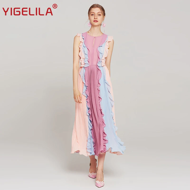 Платье YIGELILA женское длиной до щиколотки модное приталенное вечернее платье в