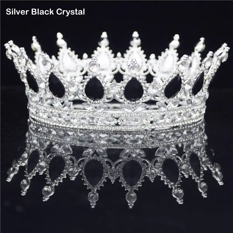 Silver Black Королевская корона Noiva головной убор для выпускного вечера диадемы и короны свадебные аксессуары для волос головной убор - Окраска металла: Silver Black