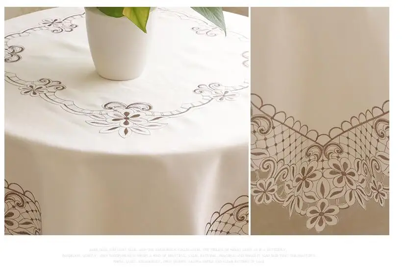 Европейская вышивка маленькая круглая ткань для скатерти круглая квадратная скатерть кружевная пасторальная скатерть простая современная домашняя