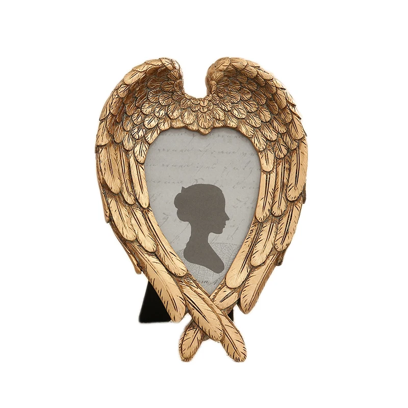 photo frame 6 inch A Горячая Распродажа, новейшая Европейская винтажная рамка в форме сердца, сделанные старые Крылья ангела, фоторамка, свадебное платье, фоторамка, домашний декор - Цвет: photo frame 6 inch A