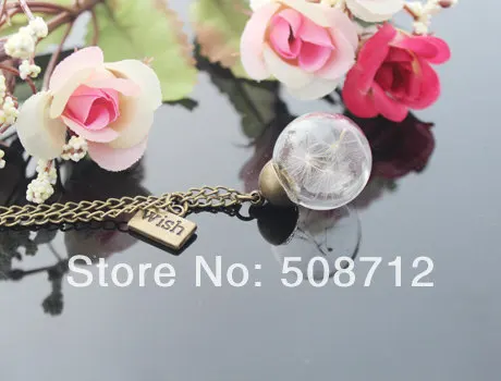 Ожерелье с подвеской в виде стеклянного глобуса желанием 20 мм стеклянная