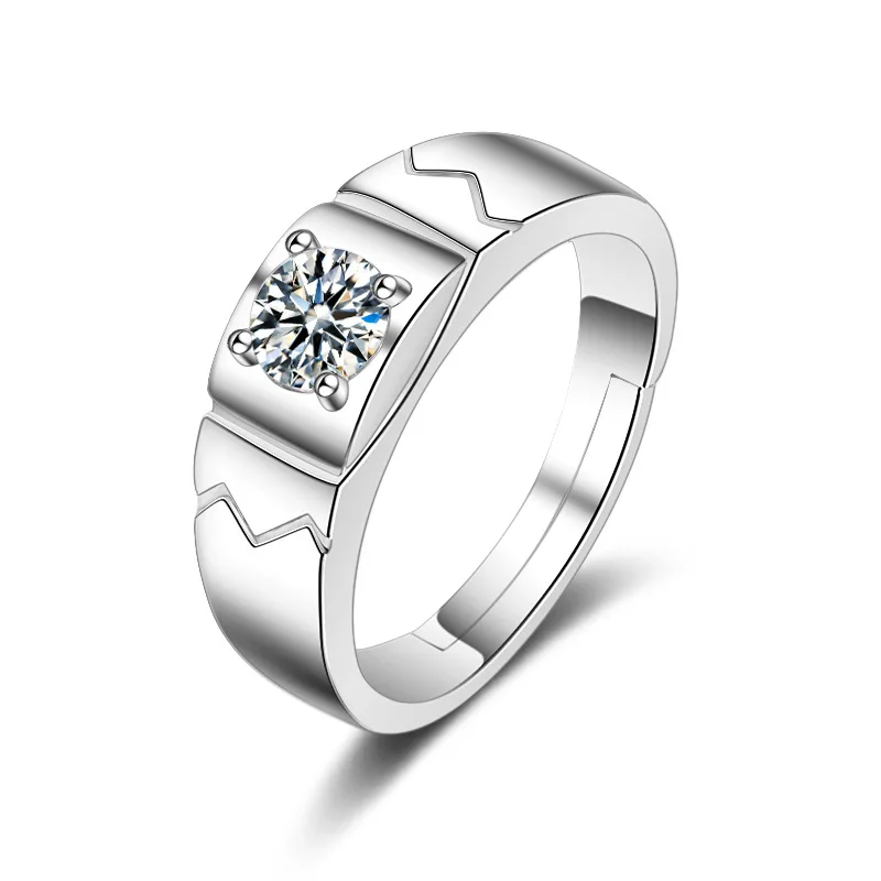 Мужское обручальное кольцо с фианитом регулируемое изменяемым размером 52