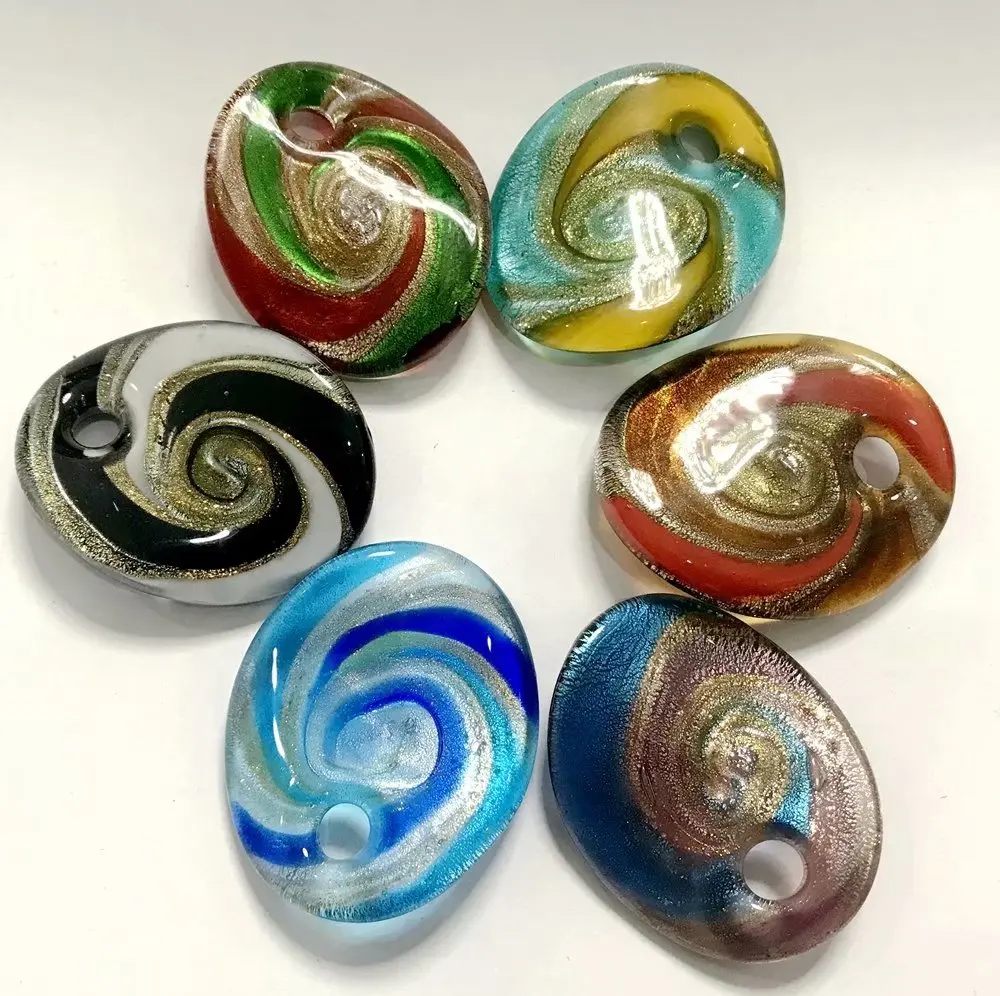 

6 PCS Newest Exquisite Beautiful Lampwork Murano Glass Simple Charms Pendant