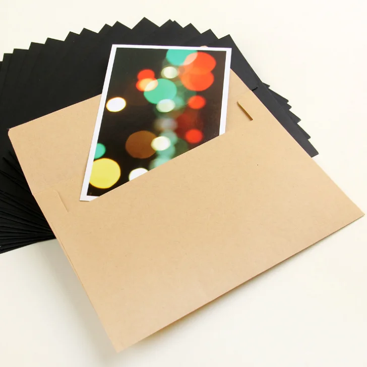 

10 Pcs/set Simple 17.5x12.5cm Kraft White Black Paper Envelope Message Card Letter Stationary Storage Paper Envelopes Gift