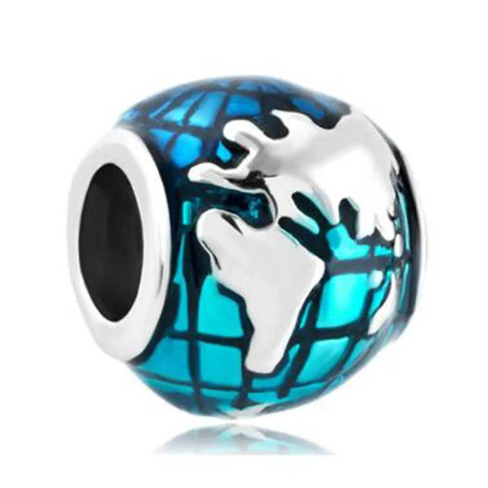 Счастливый браслет Пандора синий мир Земли подвески бусины бесплатная