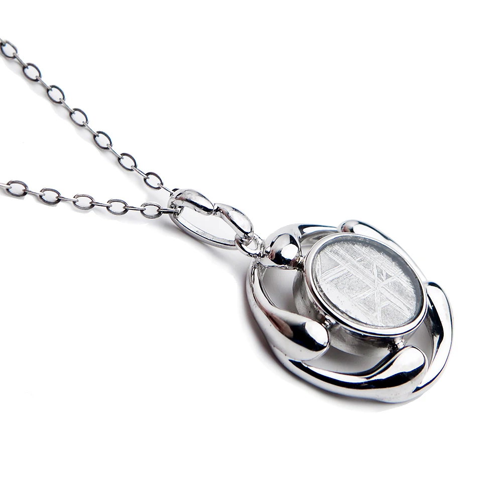 Подвеска из 100% натурального железа с метеоритом молдавитовые серебряные бусины