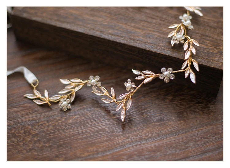 Невесты Дневники Boho сусальное золото свадебный оголовье горный хрусталь опал