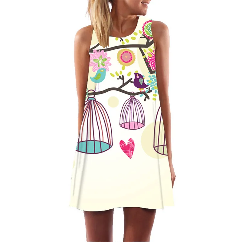 Эффектное летнее платье с большим лицом кошки 2019 размера плюс женские вечерние