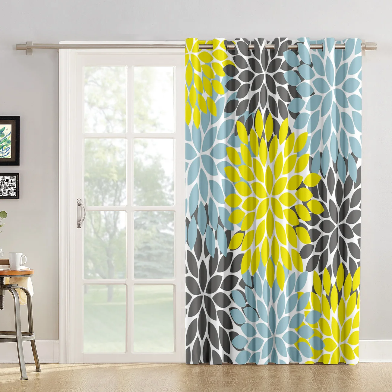 Шторы для окна с изображением георгини уличные занавески гостиной Детские идеи