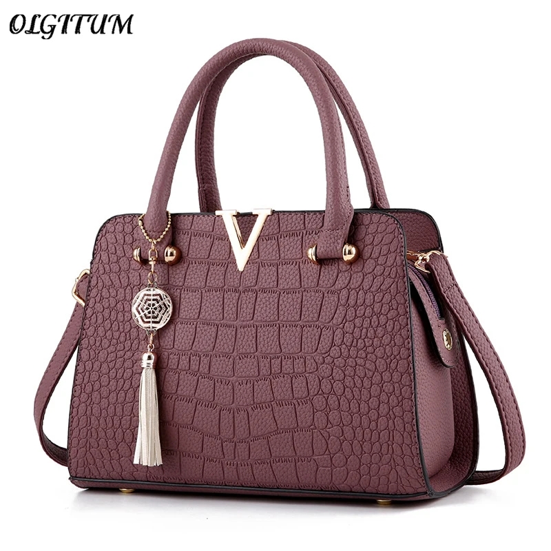 Модные V буквы дизайнер Сумки крокодиловая сумка-мессенджер с орнаментом Для