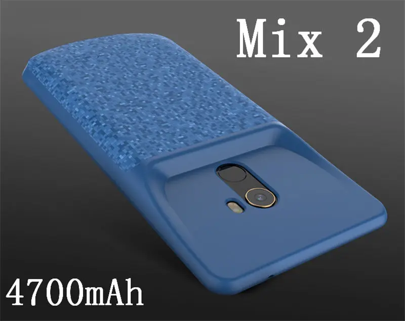For Mi Mix2 Blue Extpower 4700 мАч противоударный чехол для зарядного устройства для Xiaomi Mix2 2s Внешний чехол резервный внешний аккумулятор Зарядка чехол для Xiaomi A2 - Цвет: For Mi Mix2 Blue