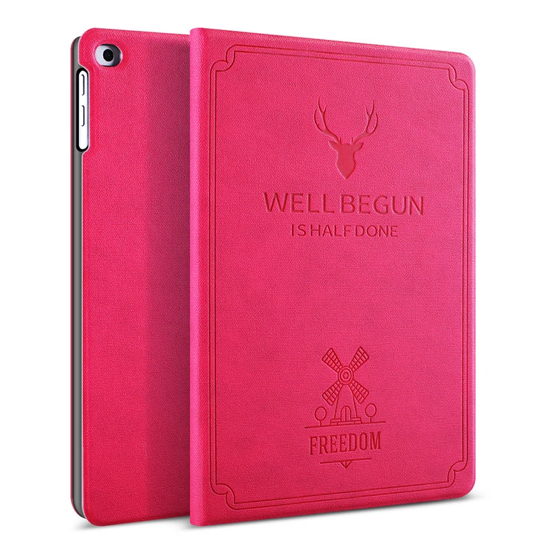 Rose Red hard Для ipad mini чехол, GOLP Ретро олень узор из искусственной кожи для ipad mini 1 2 3 Coque чехол Смарт Стенд для ipad mini 2 - Цвет: Rose Red hard