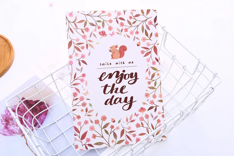 Enjoy The Day B5 тетрадь с животными дневник тетрадь упражнения Состав Блокнот Escolar Papelaria подарок канцелярские товары
