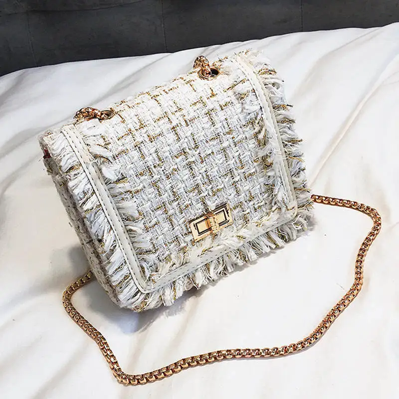 Женская маленькая квадратная сумка роскошная соломенная модная цепочка