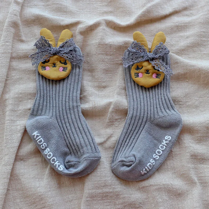 Wecute/Носки для маленьких девочек с рисунком короны, Цветочные Носки принцессы с кроликом детские милые мягкие хлопковые носки с бантиком и Ангелом стиль