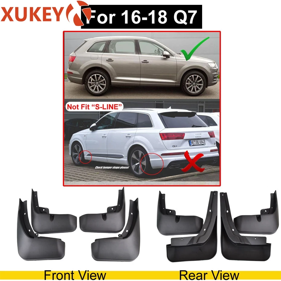 For Audi Q7 16-18 Оригинальные XUKEY Автомобильные Брызговики для Audi Q3 Q5 FY Q7 S-Line SQ5 Брызговики крыло брызговиков Передние Задние - Цвет: For Audi Q7 16-18