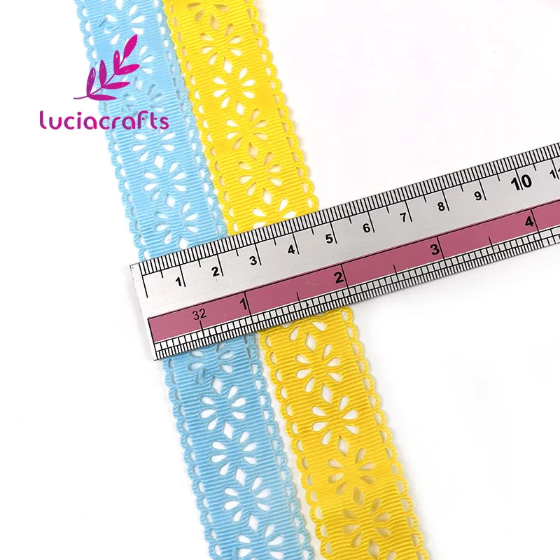 Lucia crafts 2y/7y с фокусным расстоянием 25 мм выдалбливают Стиль Grosgrain ленты DIY Швейные отделка Ленточные ручной работы материалы украшения P0502