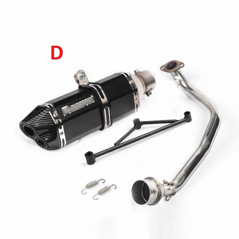 D GY6-125 150 скольжения на мотоцикл выхлопной Системы Глушитель выхлопная труба подключения соединительная трубка целый набор для Yamaha GY6 125 150 - Цвет: D