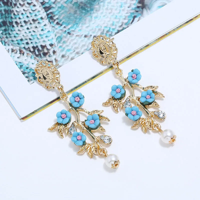 Модные женские золотые металлические висячие серьги 2019 с монетницей и листьями