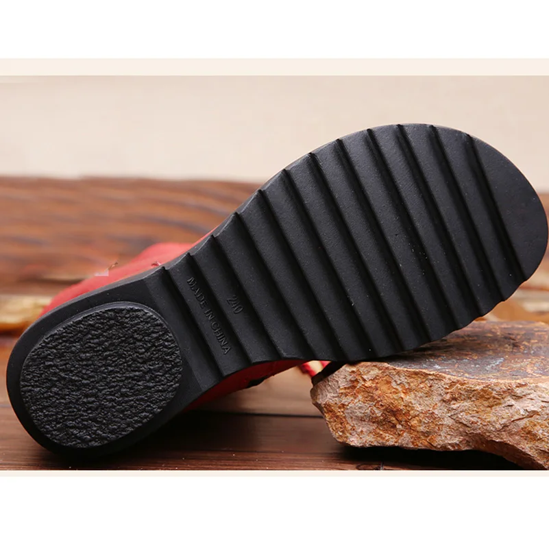 

TIMETANG Vintage Style Genuine Leather Women Boots Flat Booties Soft Cowhide Women's Shoes Front Zip Ankle Boots zapatos mujer