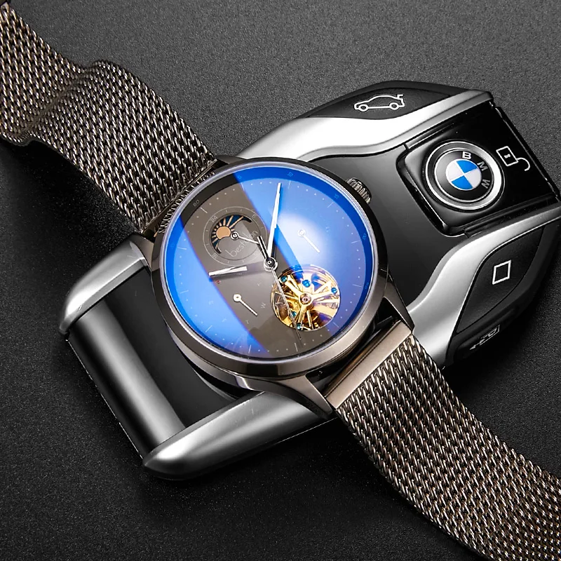 Швейцарские автоматические часы для мужчин Bestdon Tourbillon механические мужские