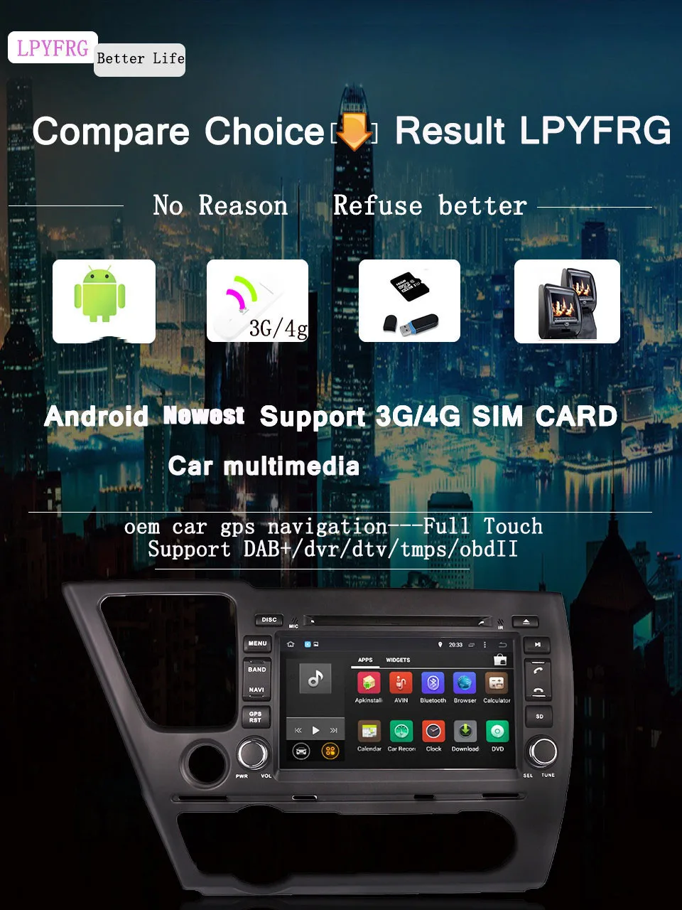 Android 9,0 dvd-плеер автомобиля для Honda Civic салон 2013 с gps навигацией радио диск SD Tocuh экран аудио стерео CD