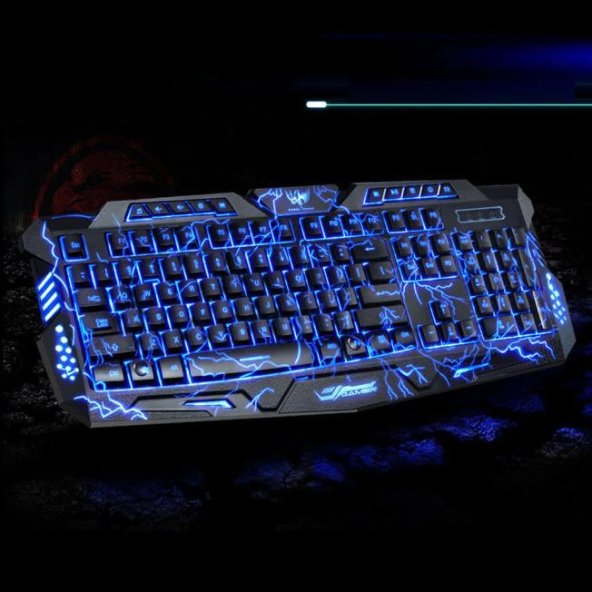 Трехцветная компьютерная игровая клавиатура с подсветкой, питание от USB, полноразмерная игровая клавиатура N-Key для настольного ноутбука J03T