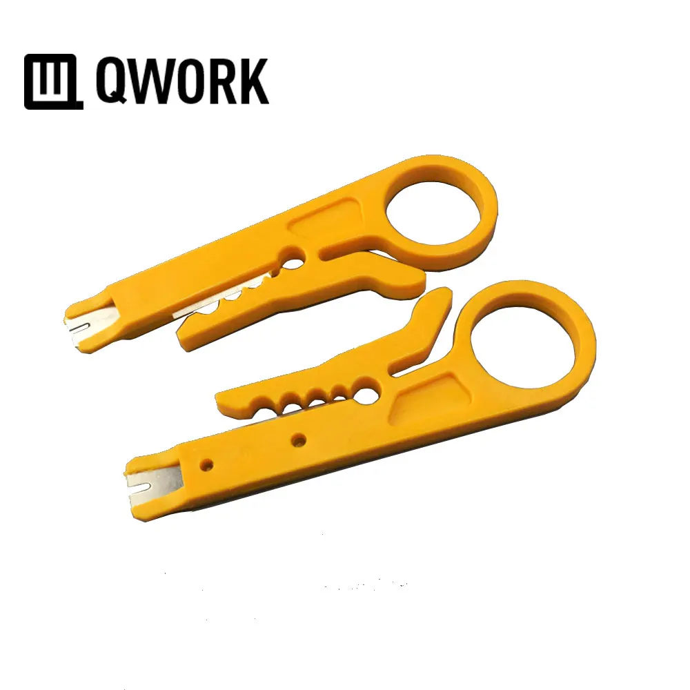 QWORK Мини Портативный нож для зачистки проводов обжимной инструмент для зачистки кабеля резак для проводов многофункциональные инструменты для резки линии карманный Мультитул