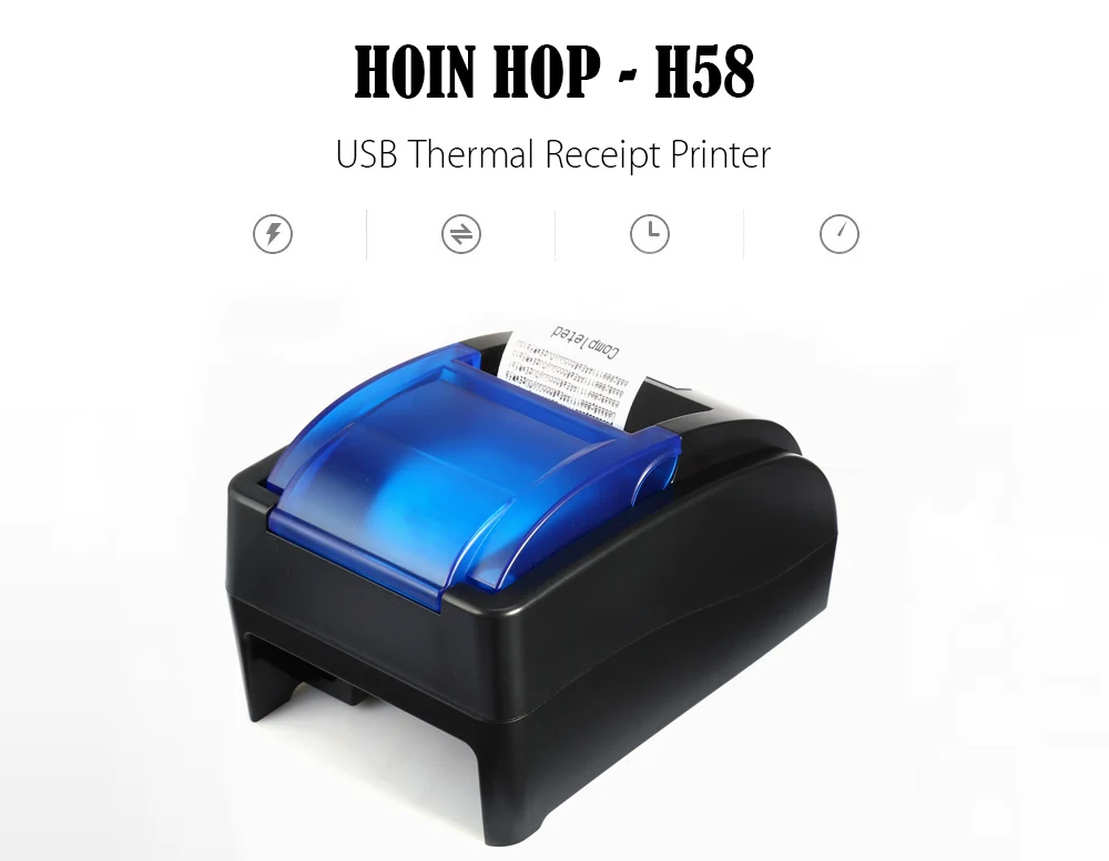 HOIN HOP H58 USB портативный термопринтер чековый инструмент принтер билетов проводной POS 58 мм 70 мм/сек. принтер для Android iOS