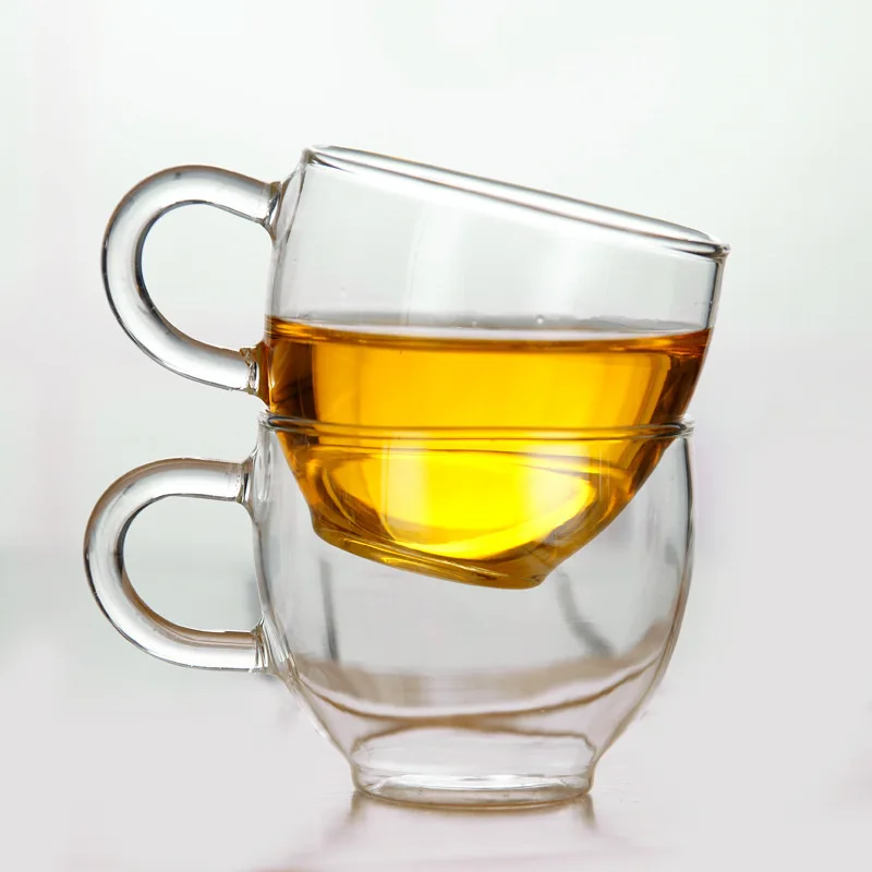 6 шт. стеклянная чашка с блюдцем 80 мл термостойкая посуда для дома офиса бара
