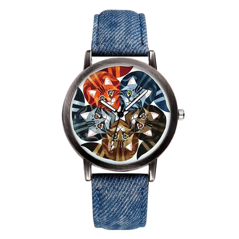 Уникальный дизайн модные женские часы красочные кварцевые повседневные