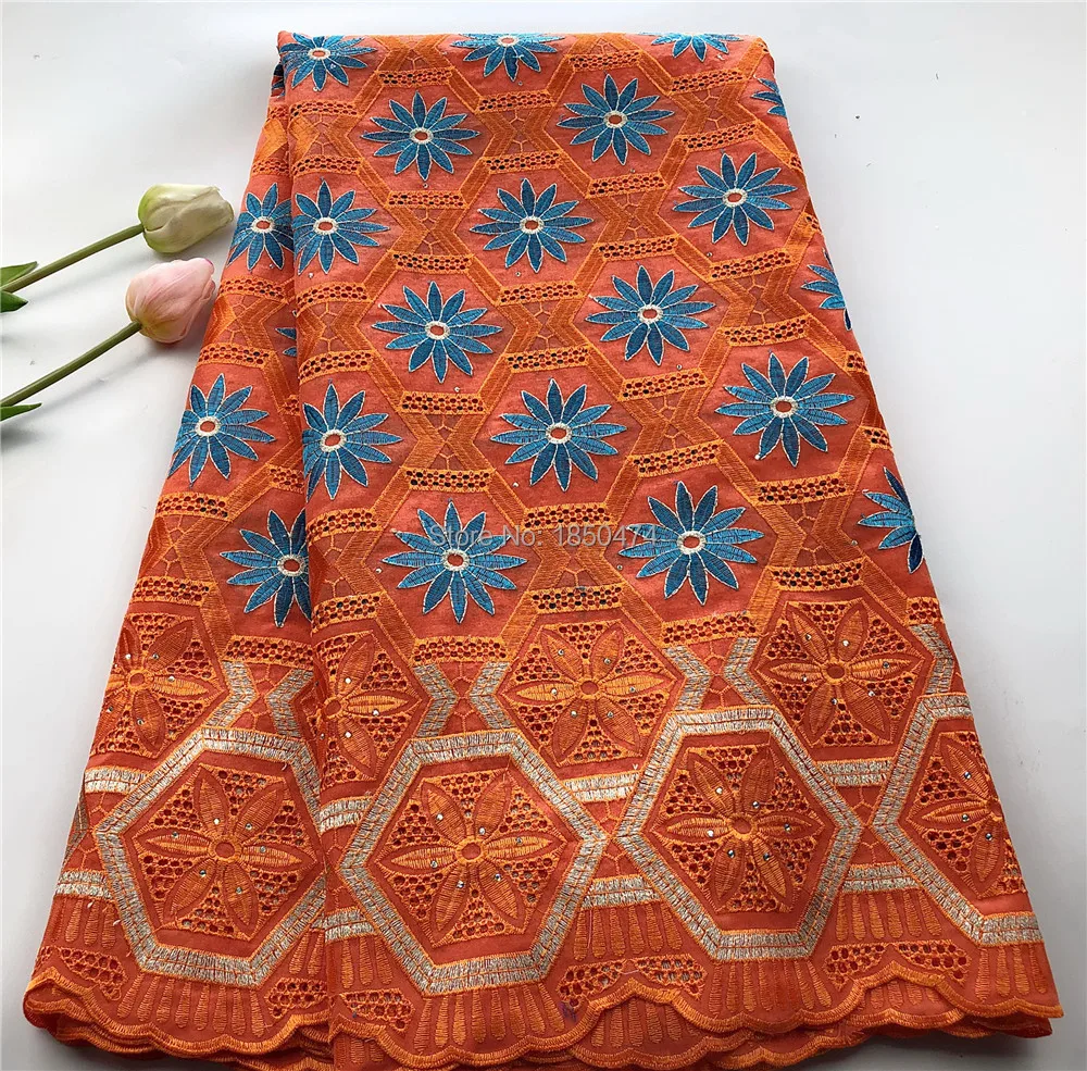 Выдалбливают швейцарская вуаль хлопчатобумажная кружевная ткань 2019 африканская