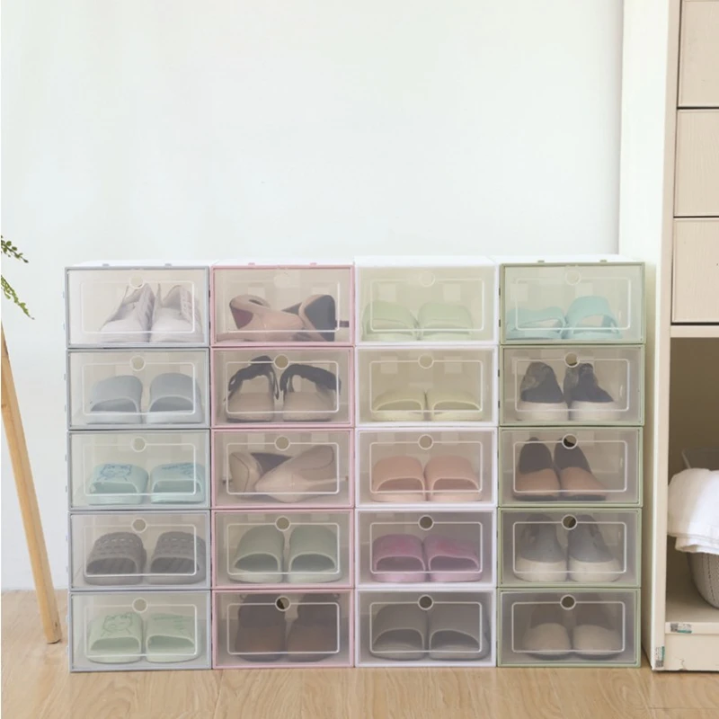 6 шт. коробка для хранения обуви PP складная Пылезащитная ящик домашние компоненты