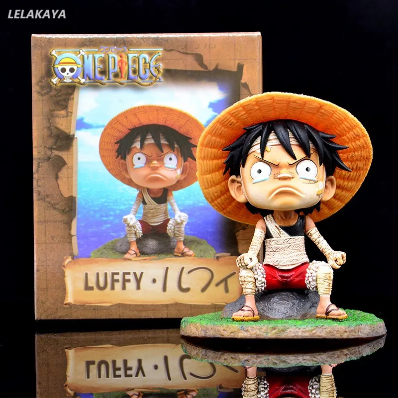 Одна штука 15 см Luffy Sabo Ace Q версия GK Сидящая осанка Angry хобби Аниме ПВХ Фигурки