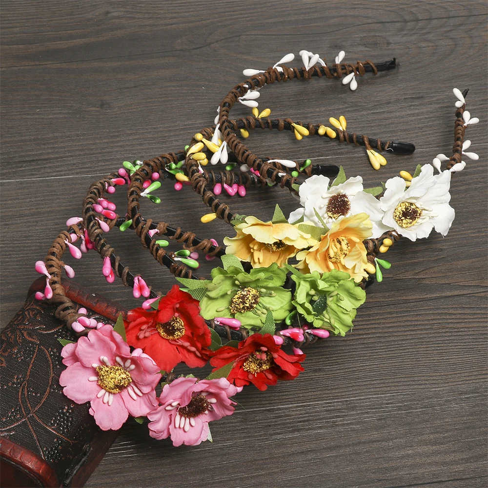Простой милый маленький цветок MOLANS уличная модная Цветочная корона для