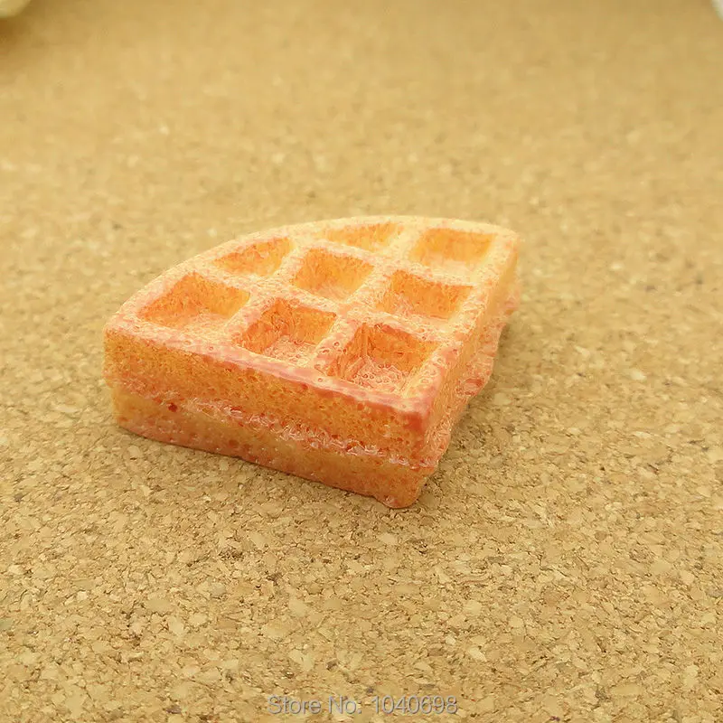 

10pcs/lot resin flat back Simulated Waffle cookie 24mm kawaii crafts DIY dollhouse christmas Jewelry Making Findings