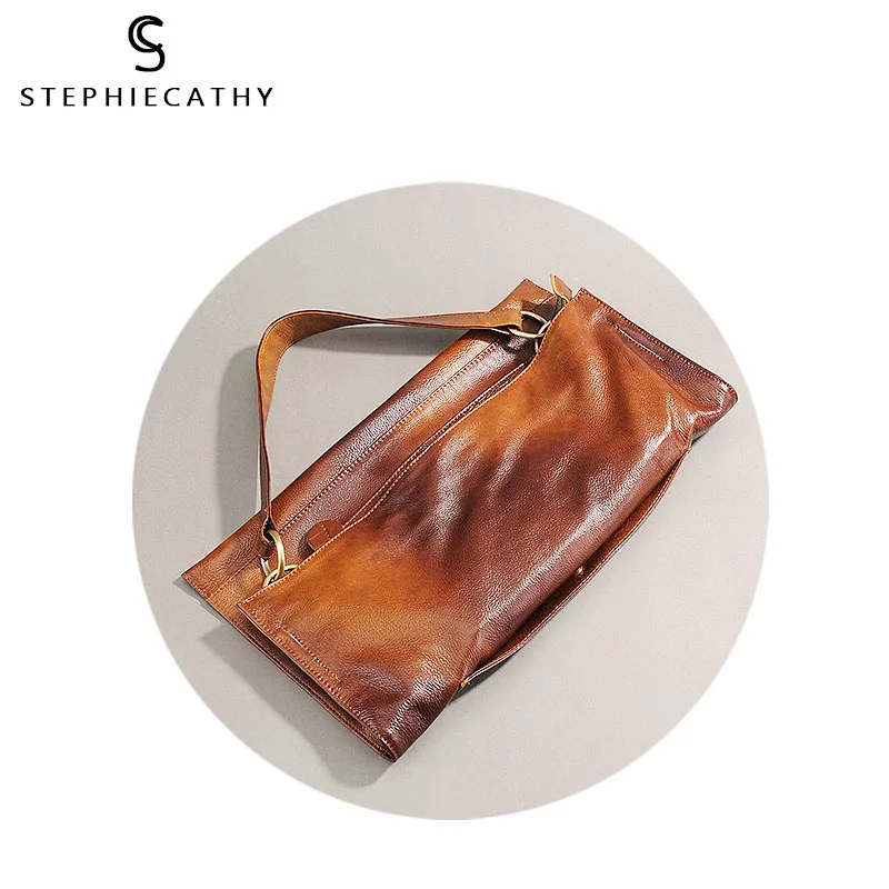 Сумка-мессенджер SC из натуральной кожи в стиле ретро вместительная