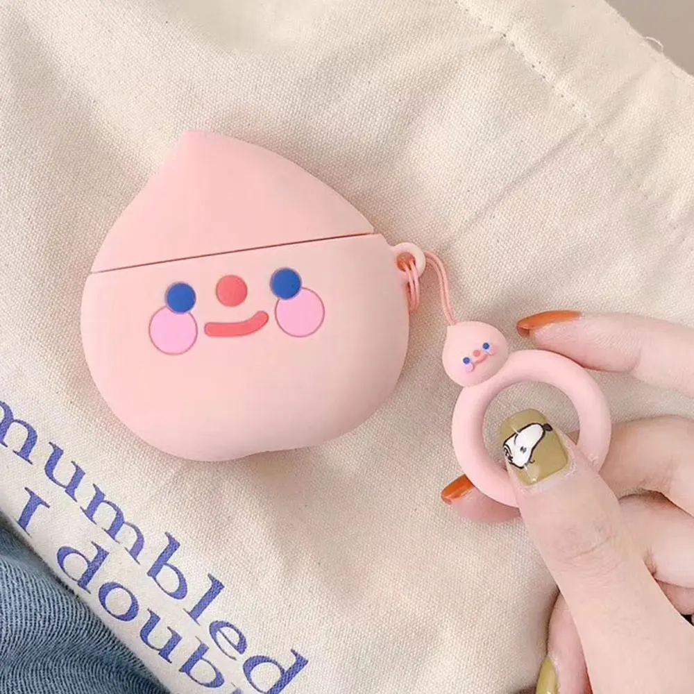 KISSCASE силиконовый защитный чехол для наушников с мультипликационным принтом Apple