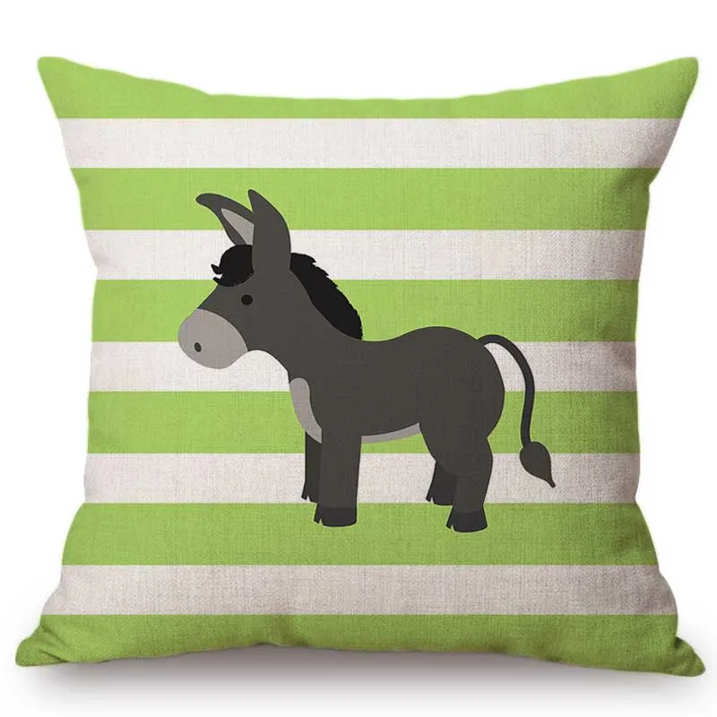 Зеленый геометрический узор в горошек полоску шеврон ферма детские животные